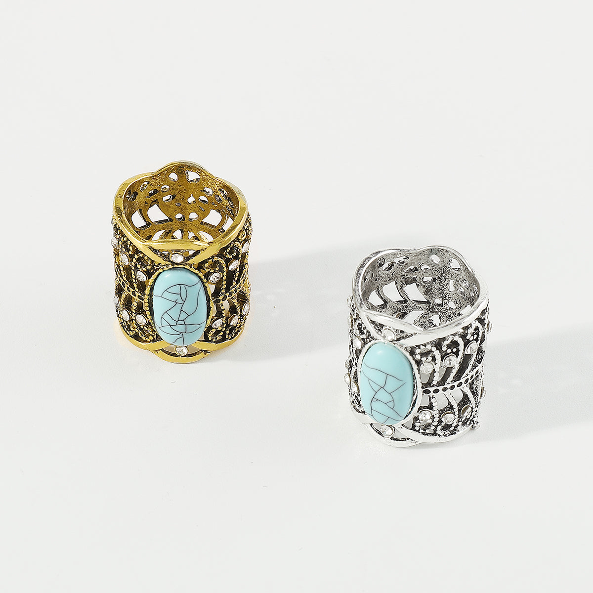 R0813 Western Oval Turquoise Statement Ring