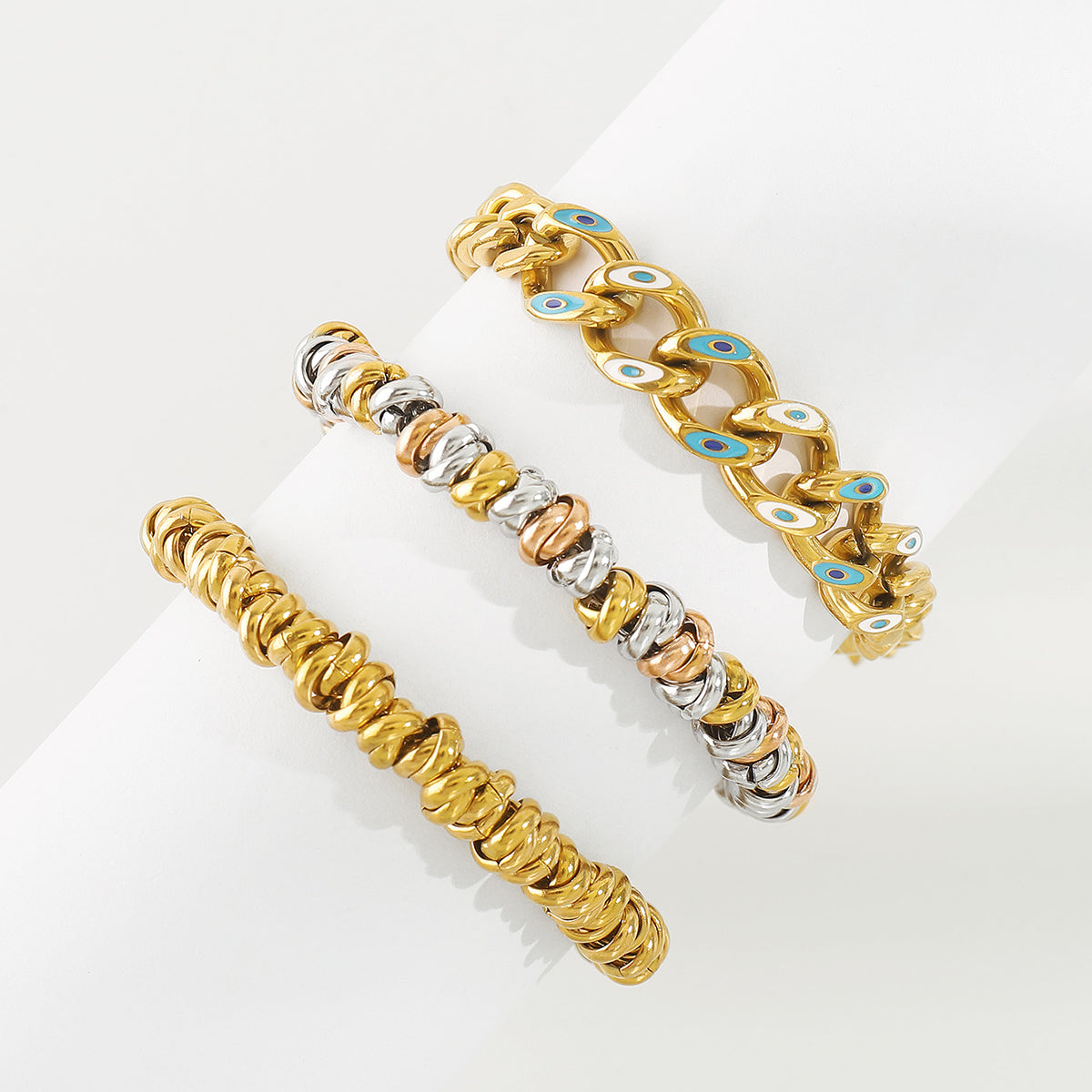 ZB0095 Stainless Steel Circle Chain Link Bracelet