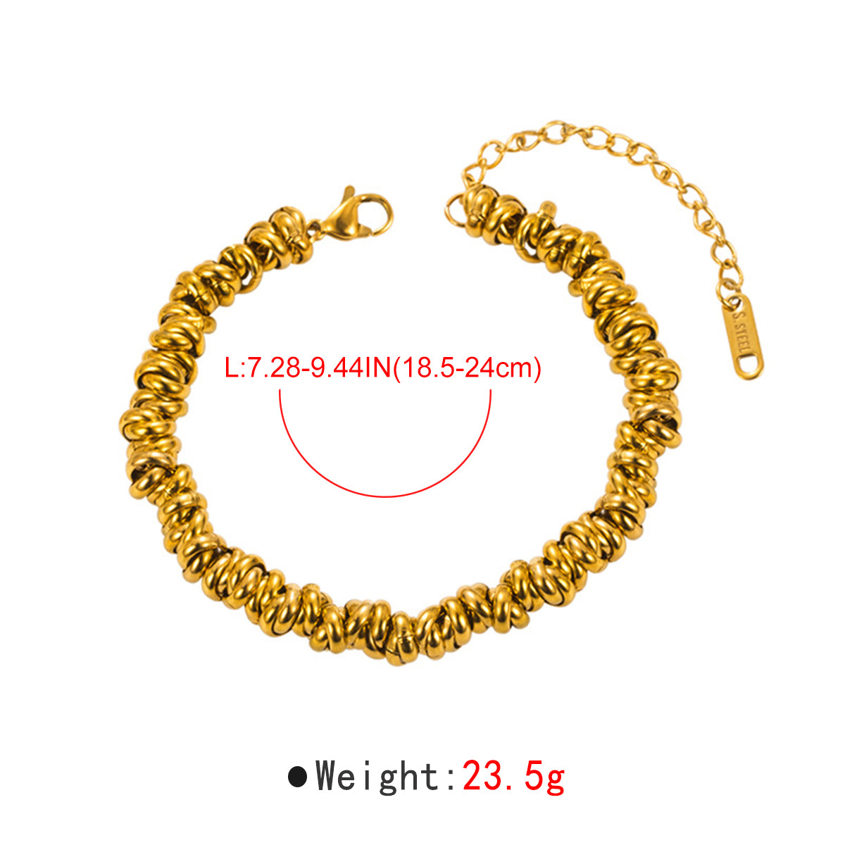 ZB0095 Stainless Steel Circle Chain Link Bracelet