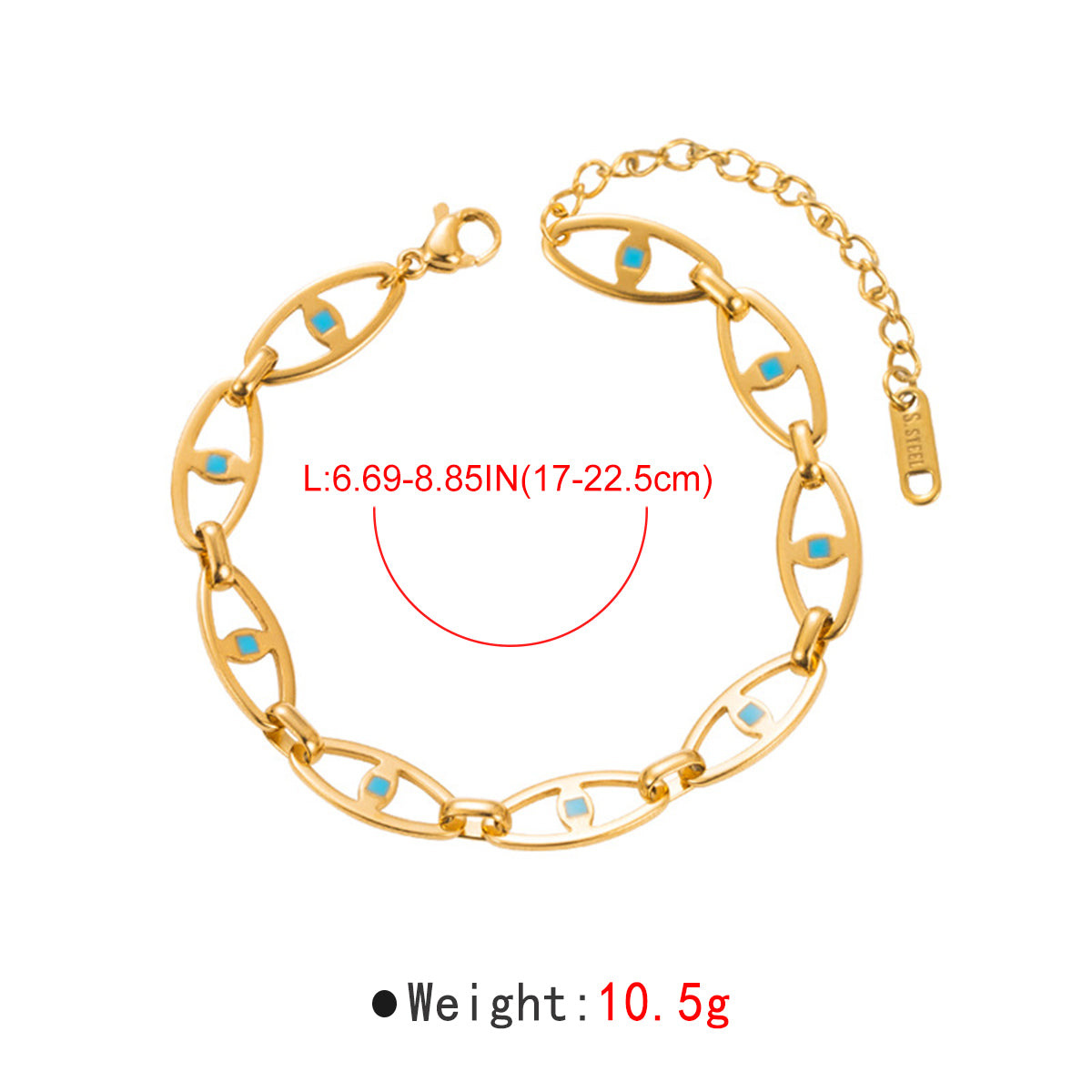ZB0099 18K Stainless Steel Geometric Hollow Eye Bracelet
