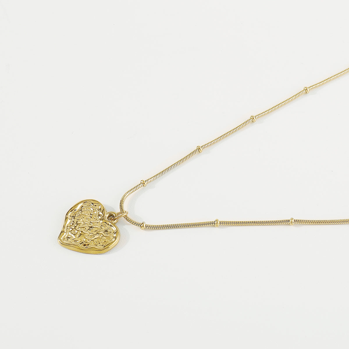 ZN0186 18K Gold Plated Stainless Steel Heart Necklace Tarnish Free
