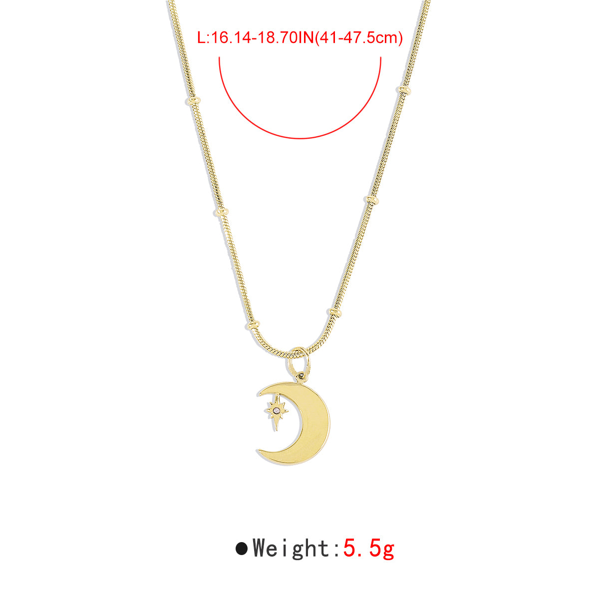 ZN0186 18K Gold Plated Stainless Steel Heart Necklace Tarnish Free
