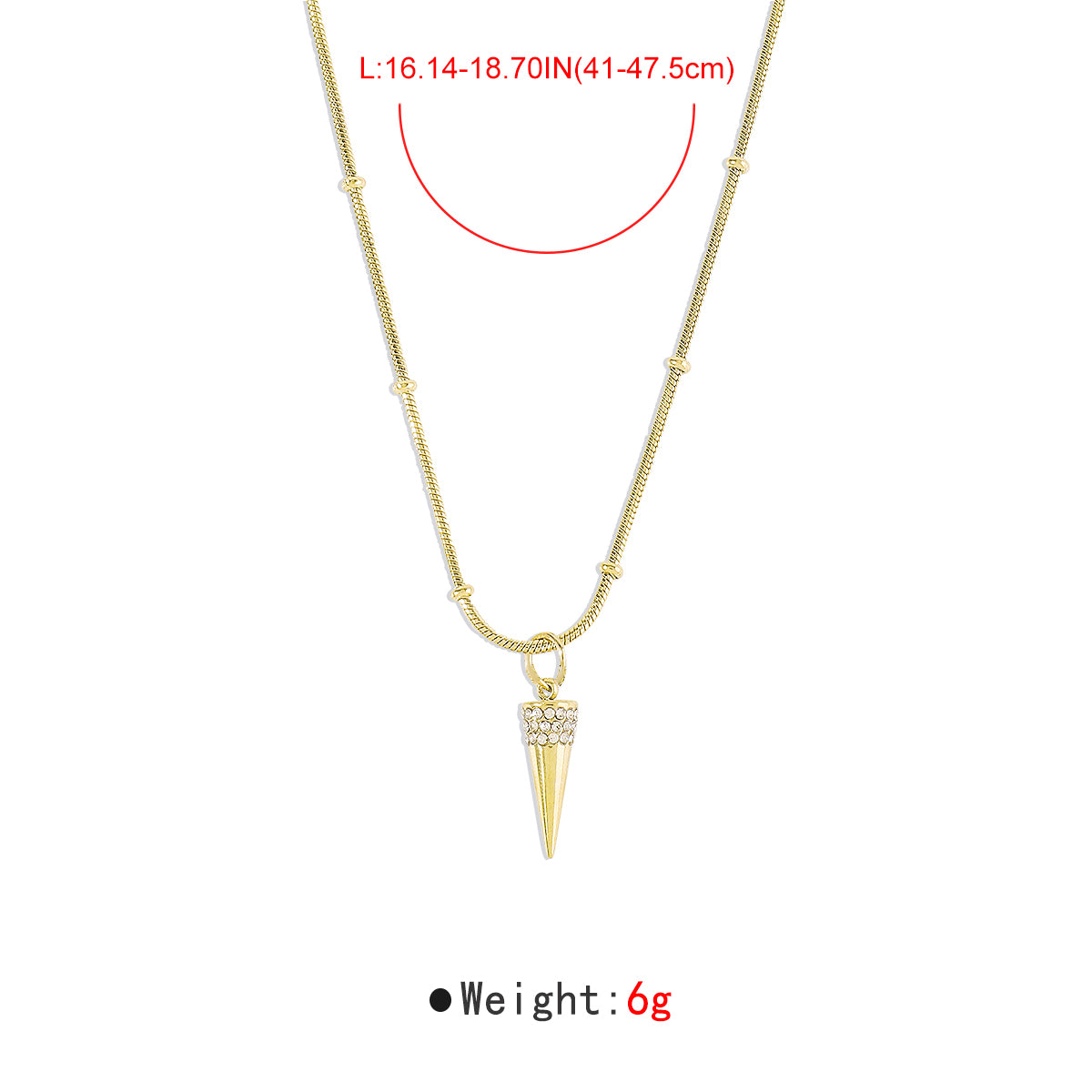 ZN0186 18K Gold Plated Stainless Steel Heart Necklace Tarnish Free