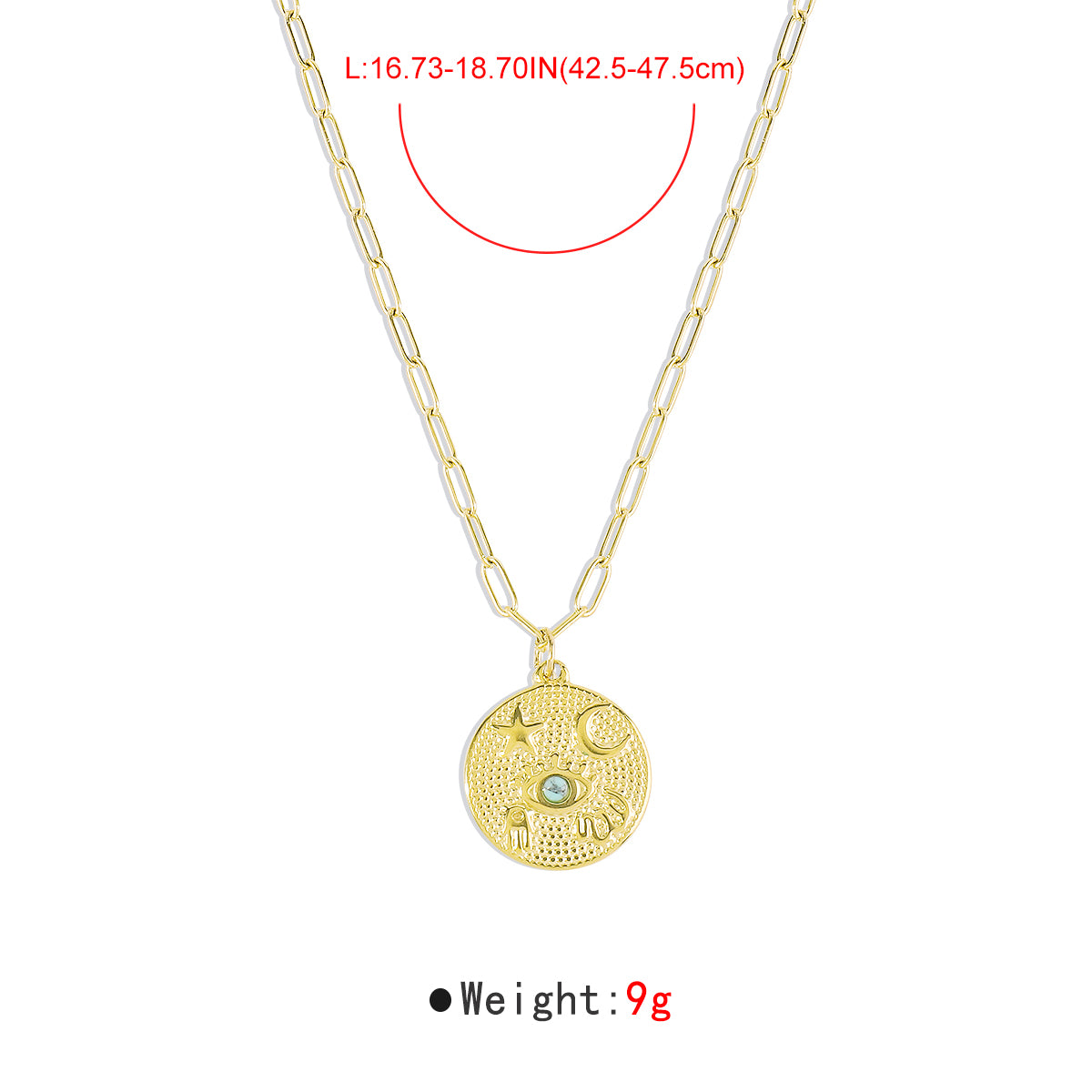 ZN0190 18K Gold Plated Stainless Steel Heart Necklace Tarnish Free