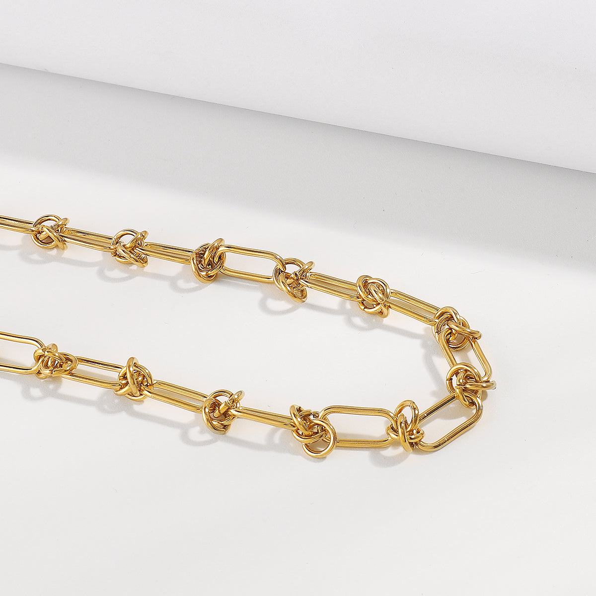 ZN0197 18K Stainless Steel Choker Link Chain Necklace