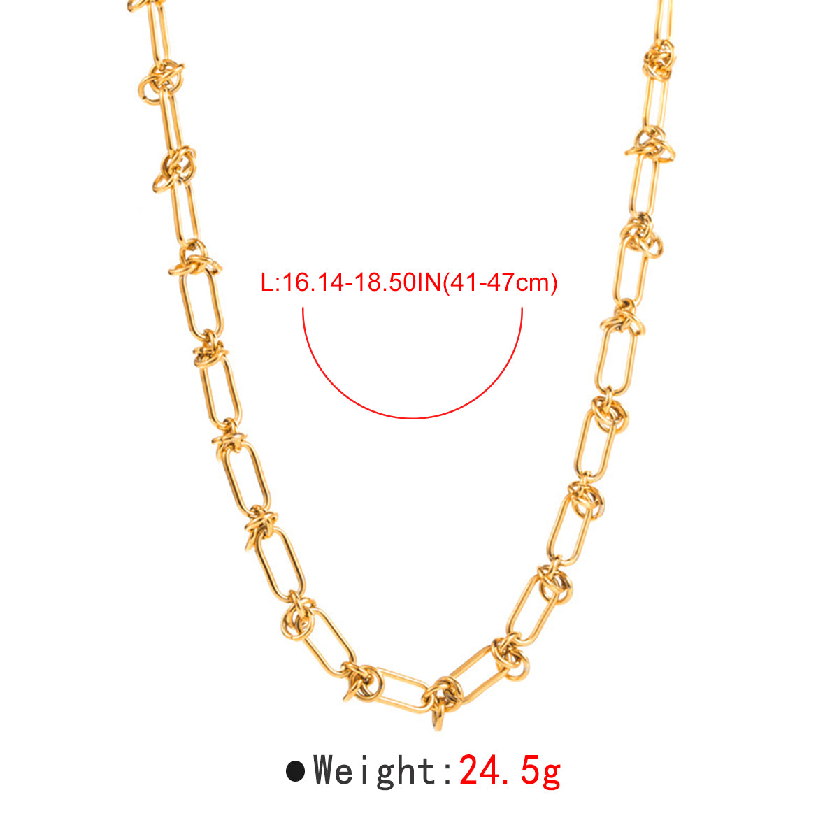 ZN0197 18K Stainless Steel Choker Link Chain Necklace