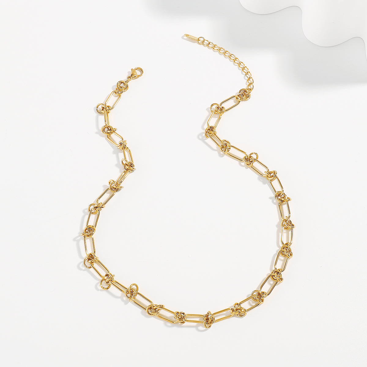 ZN0197 18K Stainless Steel Choker Link Chain Necklace