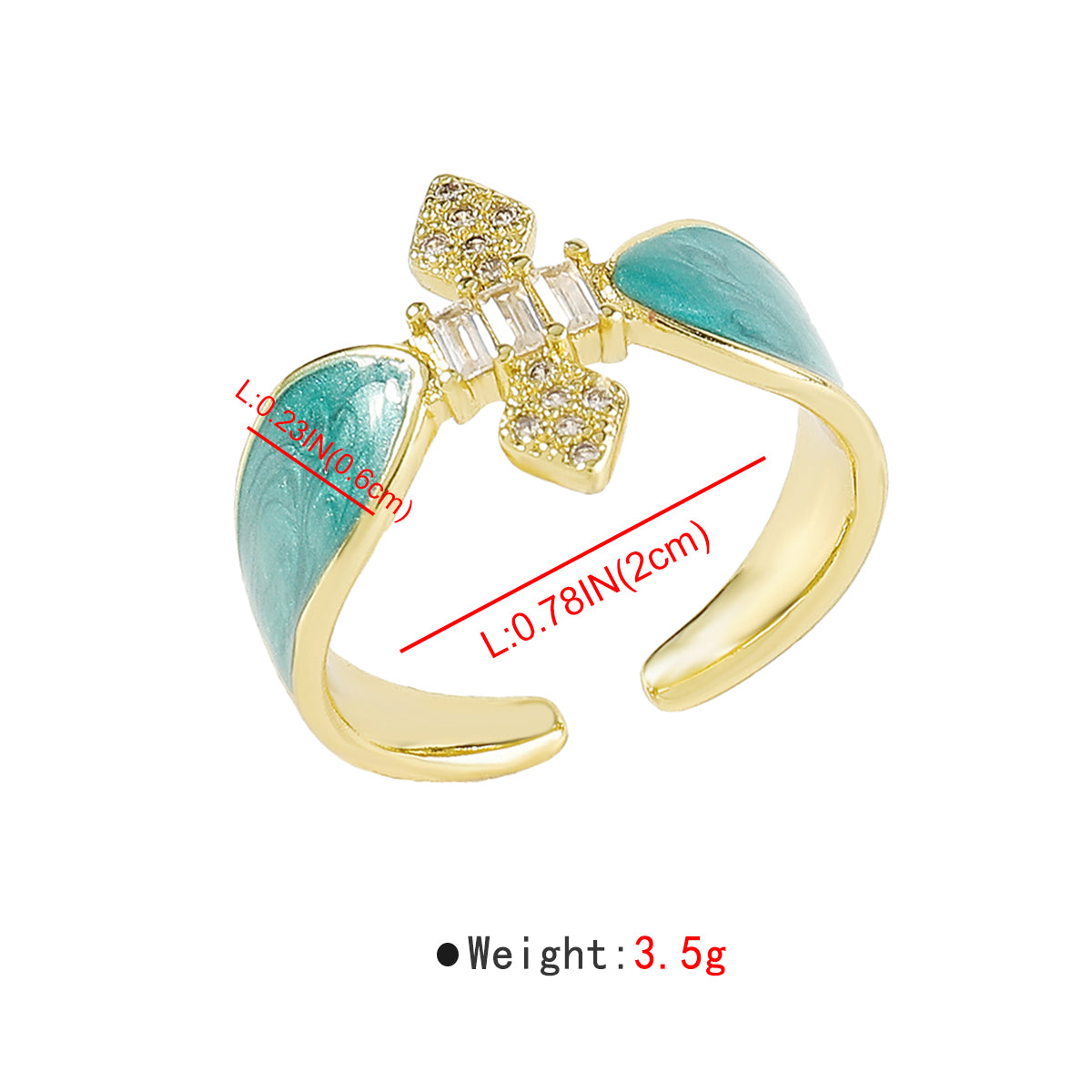 ZR0197 Copper Multi-Color CZ Enamel Rings