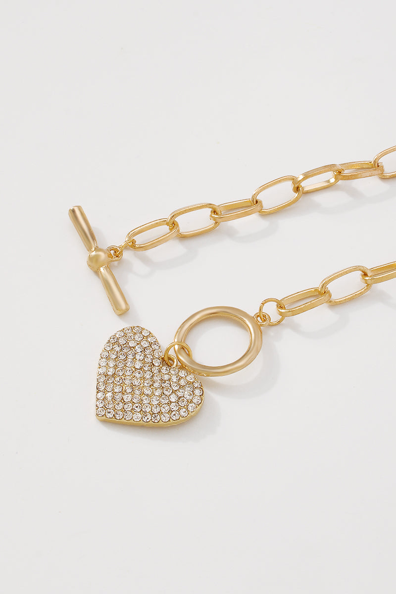 Charm Rhinestone Heart Bracelet For Women medyjewelry