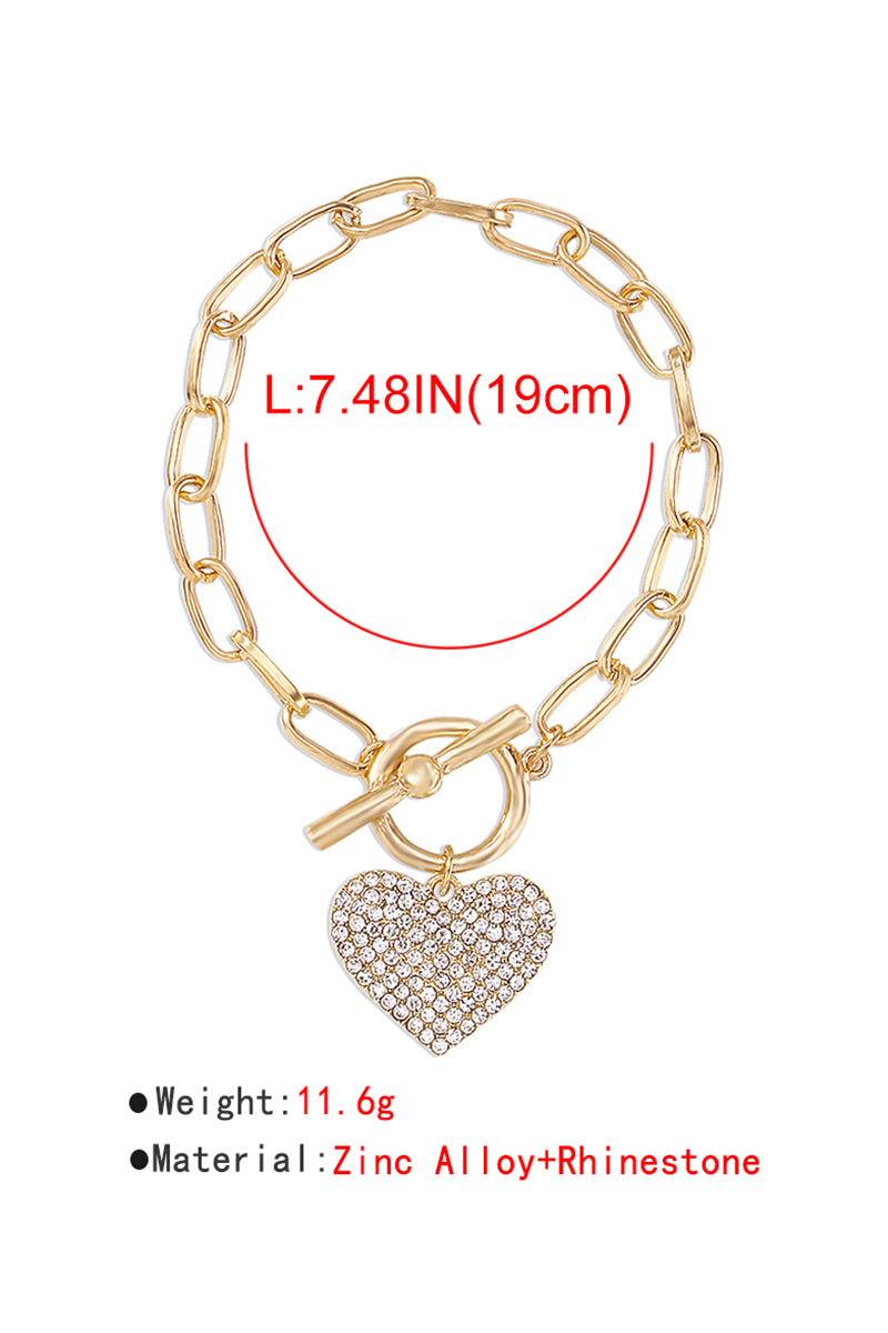 Charm Rhinestone Heart Bracelet For Women medyjewelry