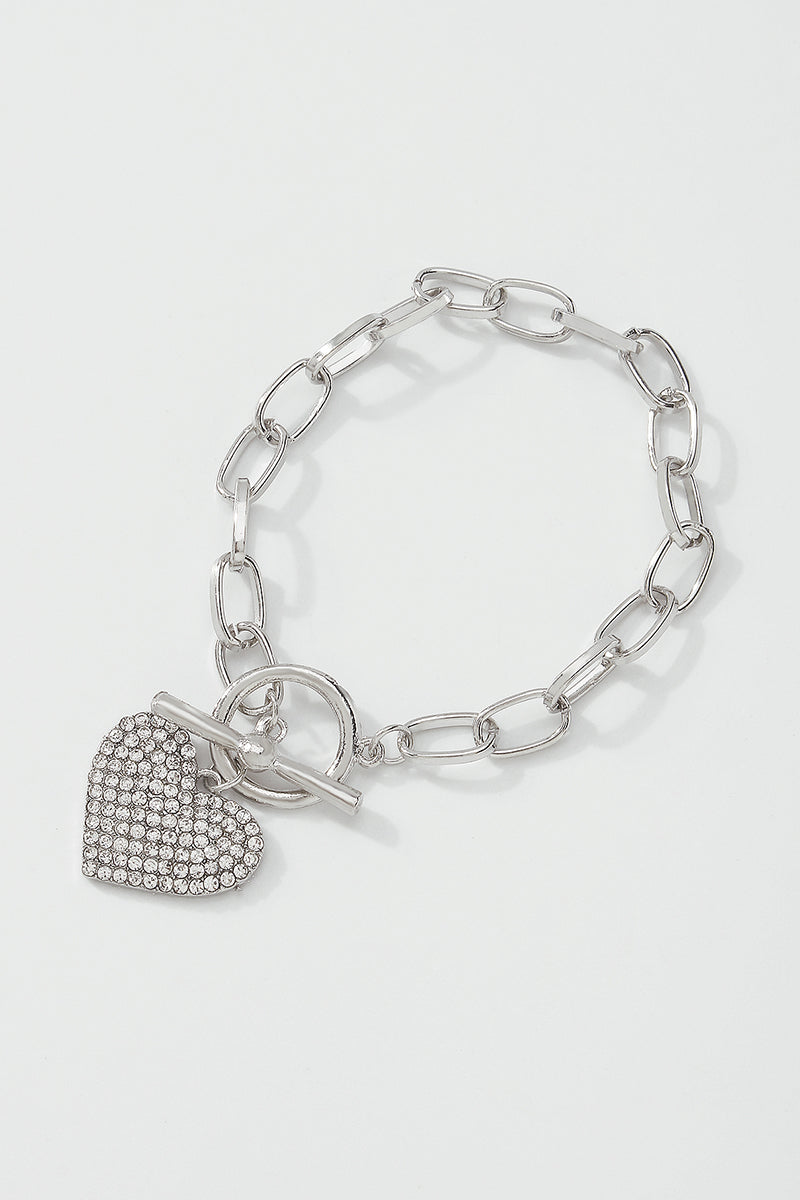Charm Rhinestone Heart Bracelet For Women medyjewelry