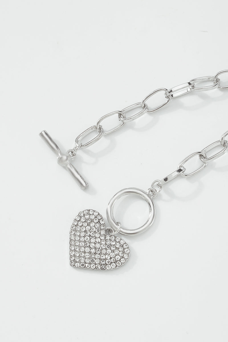 Charm Rhinestone Heart Bracelet For Women medyjewelry