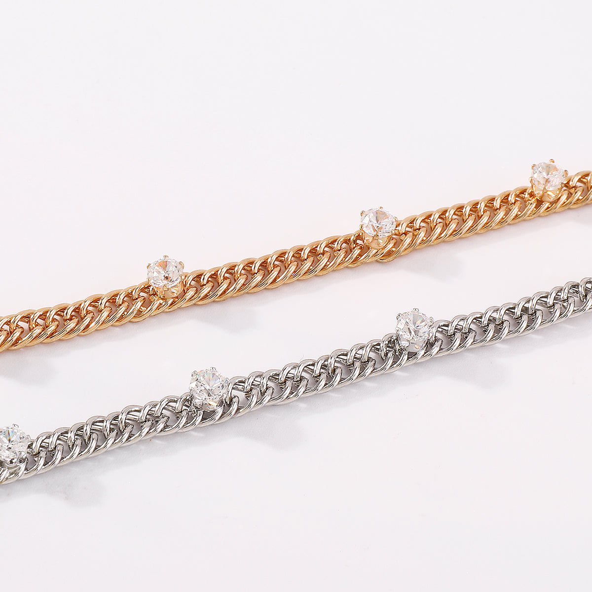 Charm Rhinestone Link Chain Bracelet medyjewelry