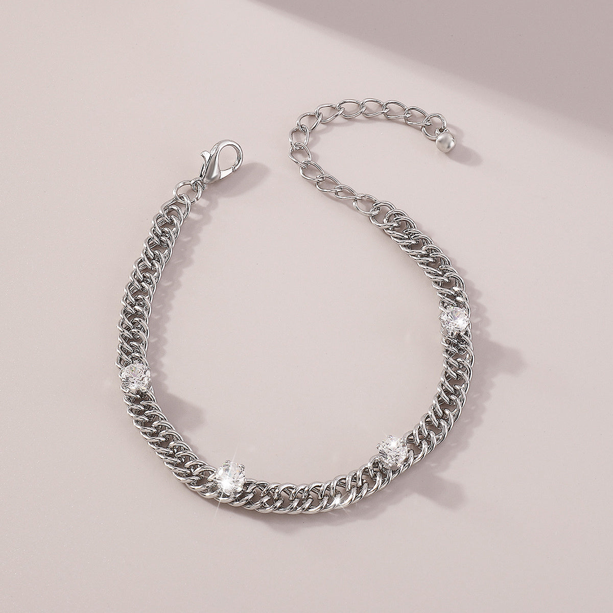Charm Rhinestone Link Chain Bracelet medyjewelry
