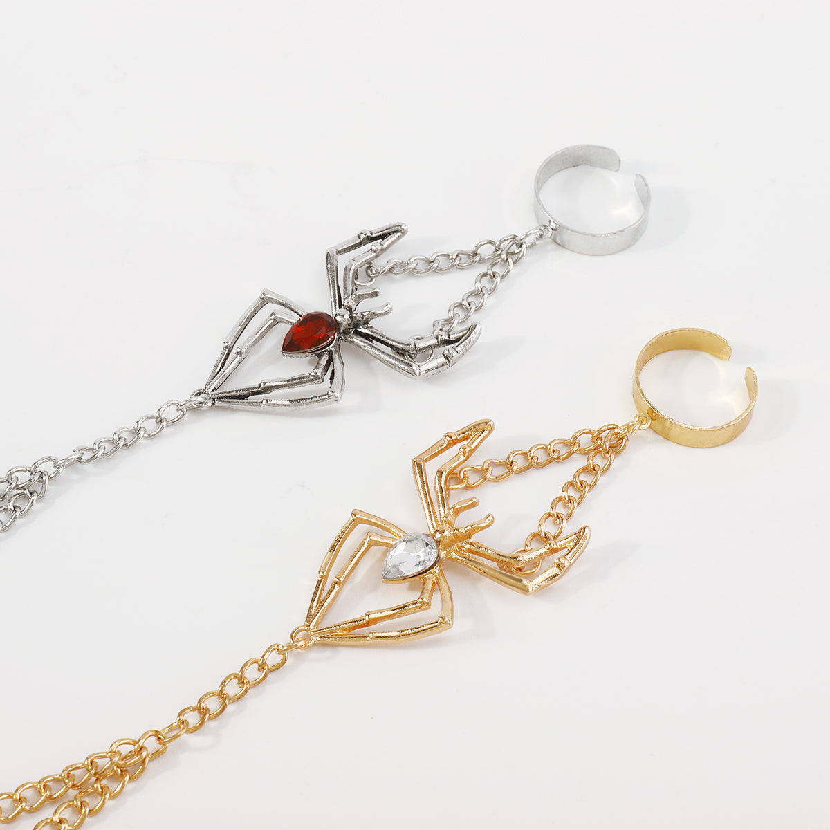 Spider Pendant Chain Bracelet Gold Metal Ring medyjewelry