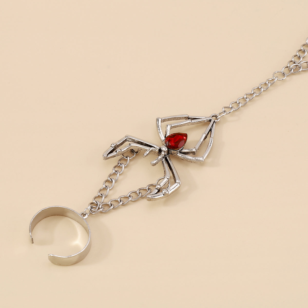 Spider Pendant Chain Bracelet Gold Metal Ring medyjewelry
