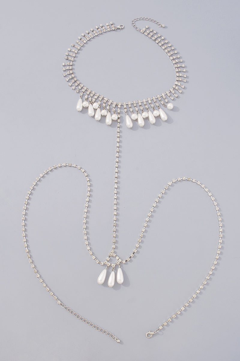 Charm Pearl Pendant Chest Body Chain medyjewelry