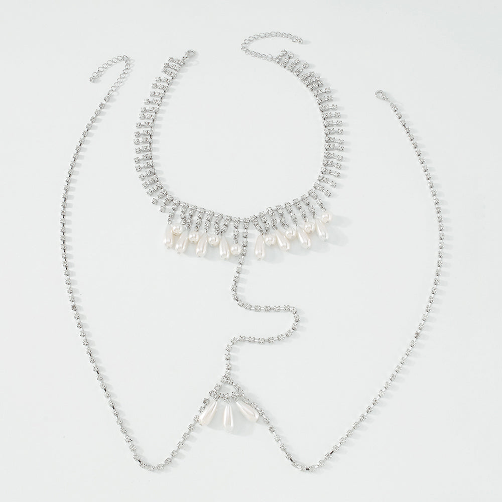 Charm Pearl Pendant Chest Body Chain medyjewelry