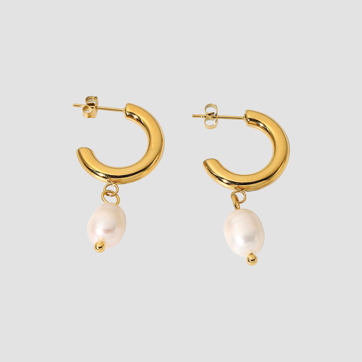 Fashion Pearl Hoop Earrings medyjewelry