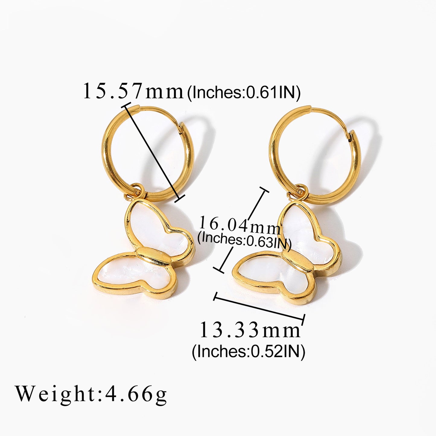 Butterfly Hoop Earrings medyjewelry