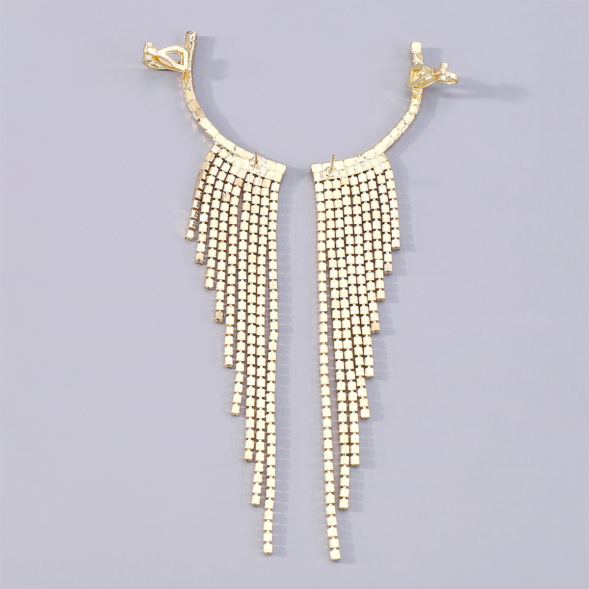 Luxury Rhinestone Long Tassel Drop Earrings medyjewelry