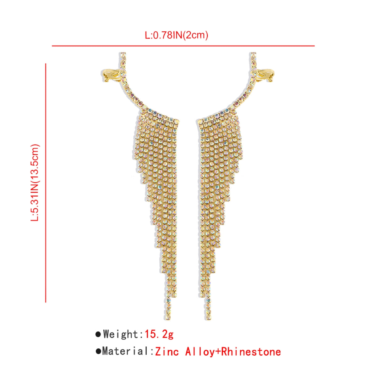Luxury Rhinestone Long Tassel Drop Earrings medyjewelry