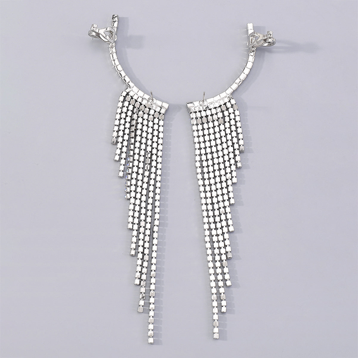 Luxury Rhinestone Long Tassel Drop Earrings medyjewelry