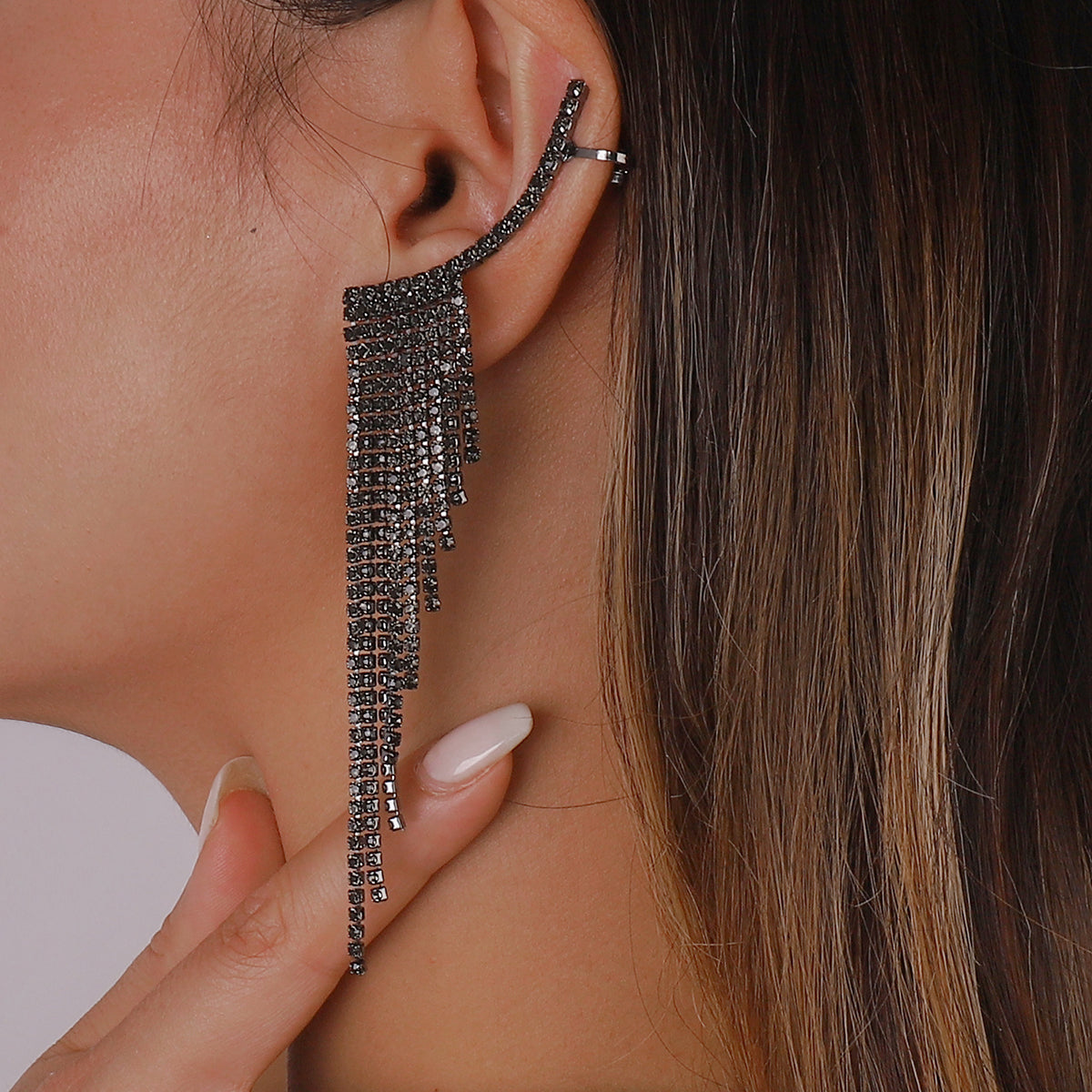 Luxury Rhinestone Long Tassel Drop Earrings medyjewelry