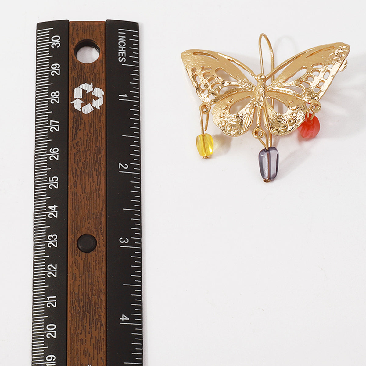 Exaggerated Metal Cutout Butterfly Dangle Earrings medyjewelry
