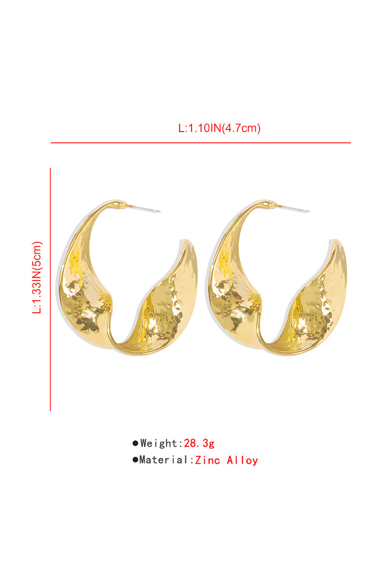Exaggerated Gold Geometric Twist Hoop Earring medyjewelry