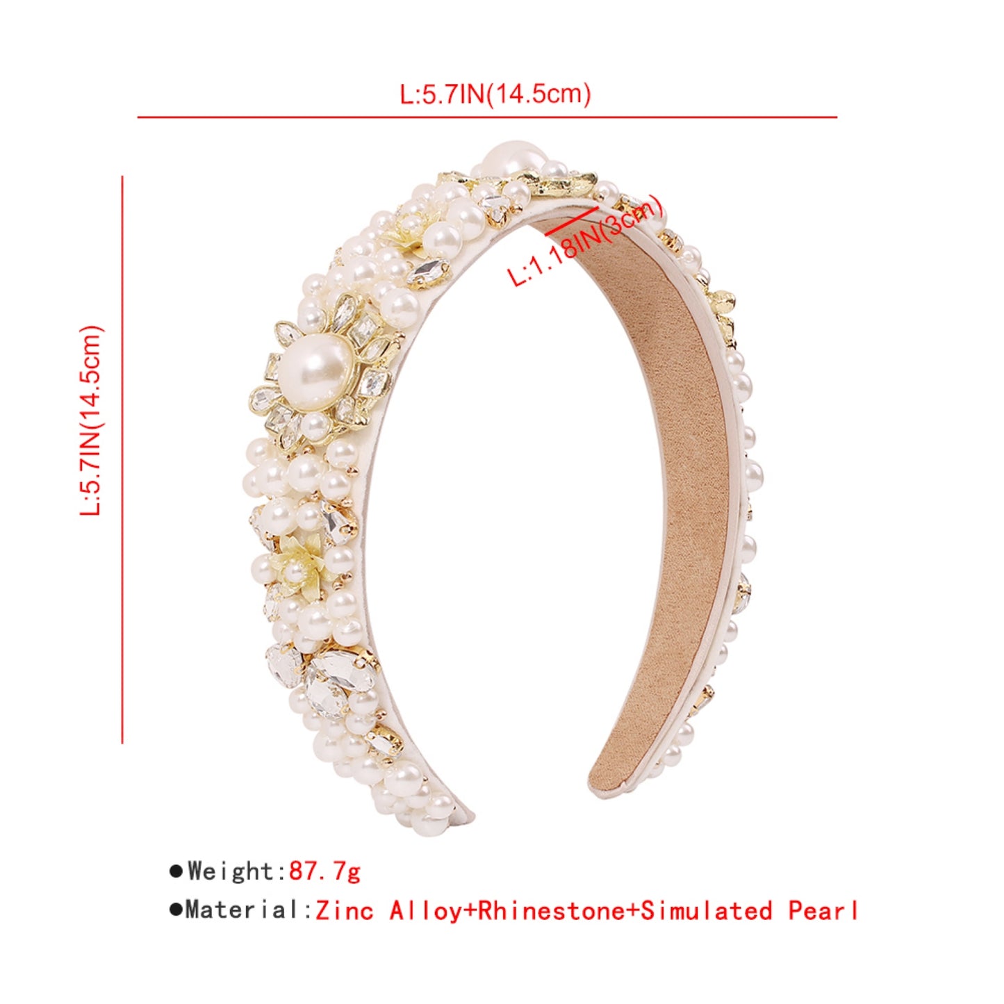 Elegant White Pearl Headband medyjewelry