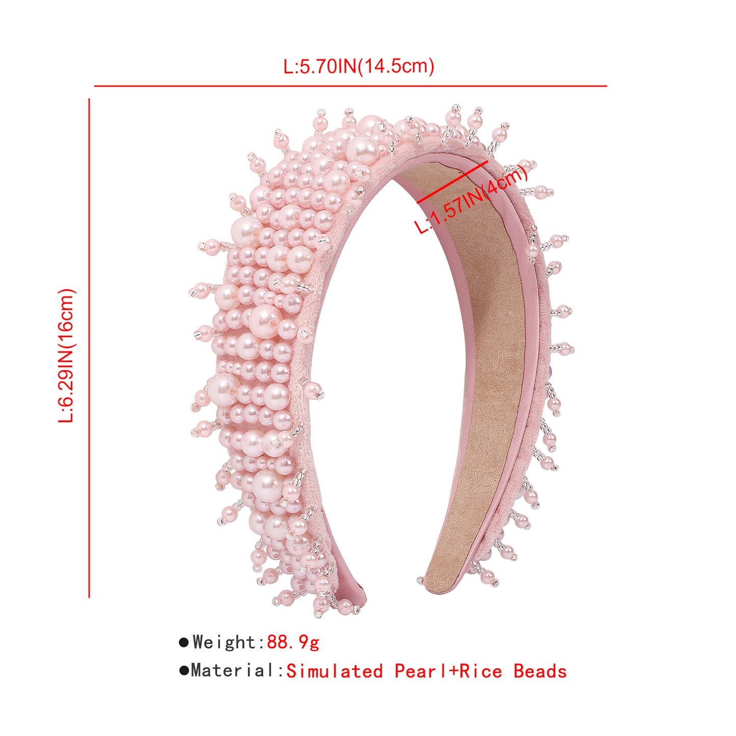 Baroque Wide Imitation Pearl Headbands medyjewelry