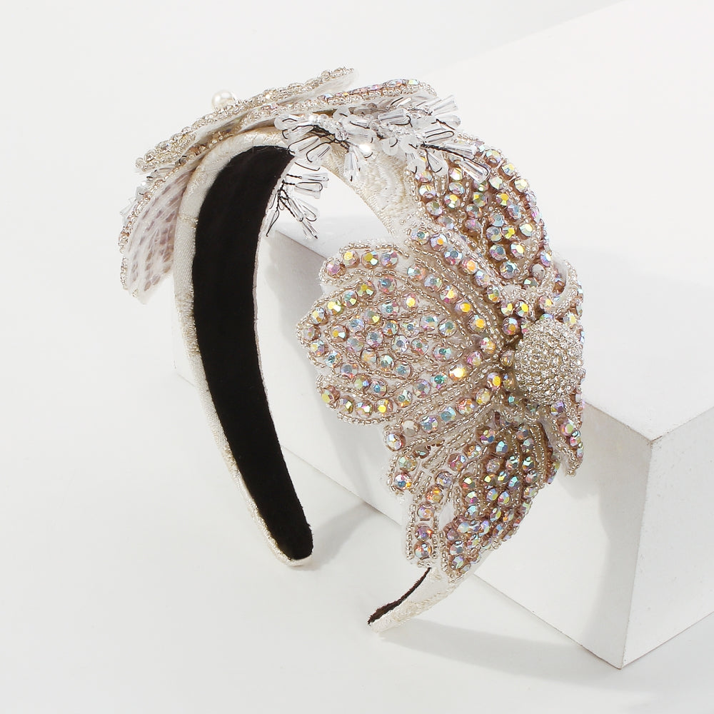 Full Rhinestone Floral Wedding Headband medyjewelry