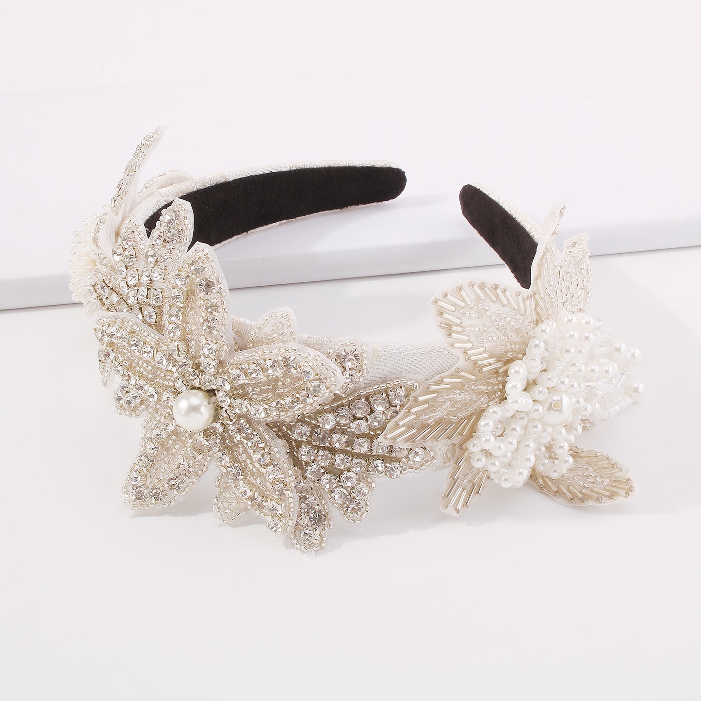 Wedding Rhinestone & Pearl Headband medyjewelry