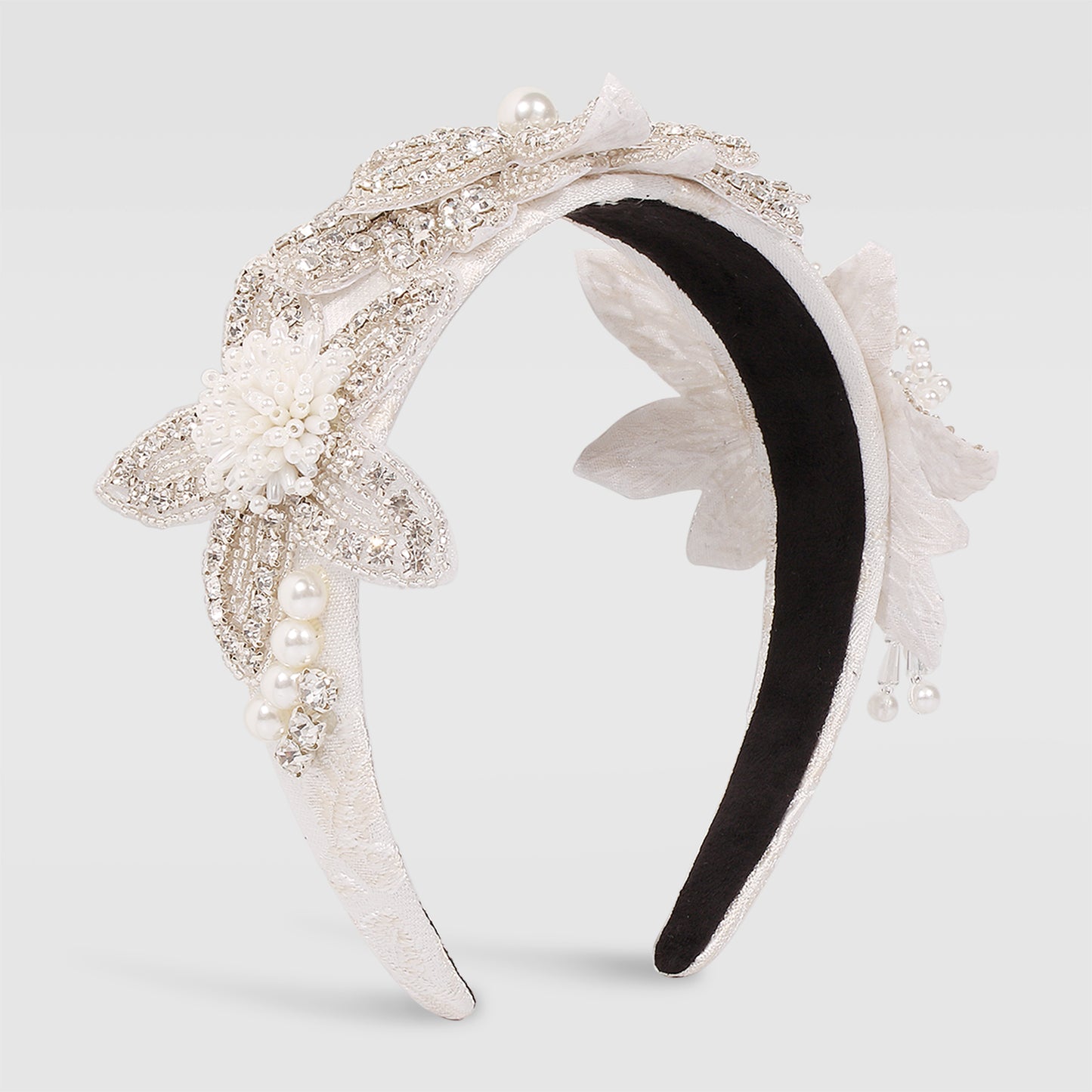 Wedding Rhinestone & Pearl Headband medyjewelry