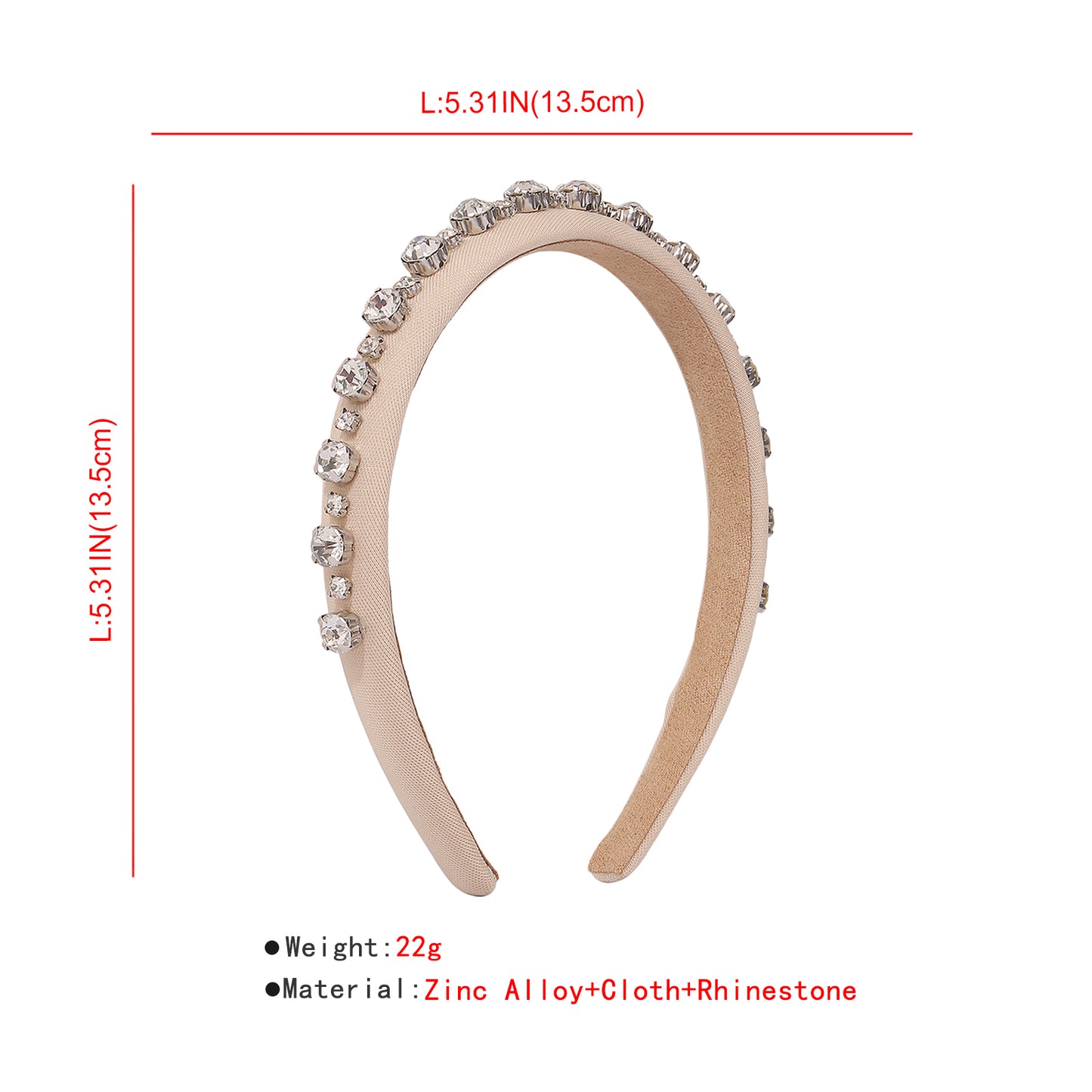 Simple Single Row Rhinestone Headband medyjewelry