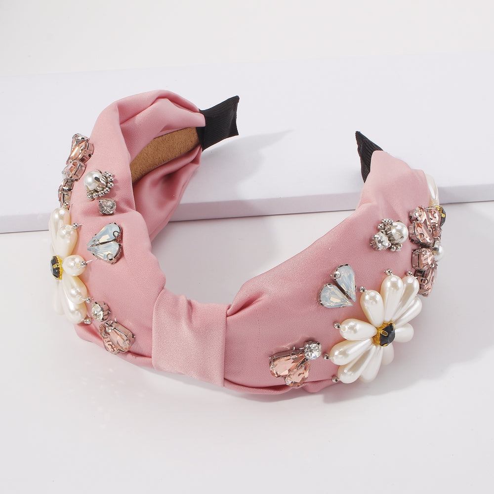 Top Knot Pastel Pearl Flower Headband medyjewelry