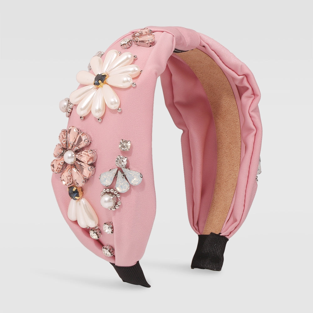 Top Knot Pastel Pearl Flower Headband medyjewelry