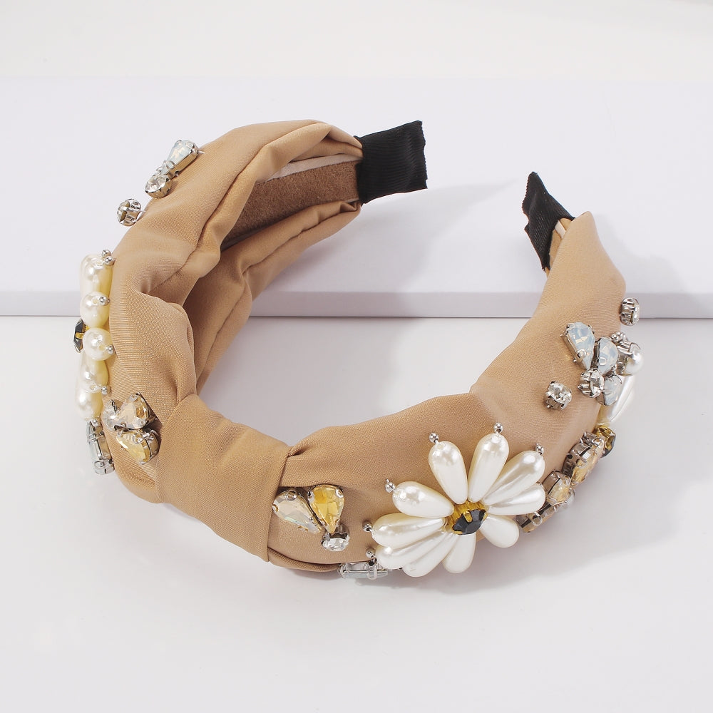 Top Knot Pastel Pearl Flower Headband medyjewelry