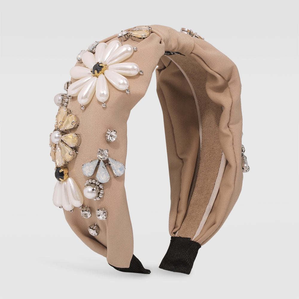 Top Knot Pastel Pearl Flower Headband medyjewelry