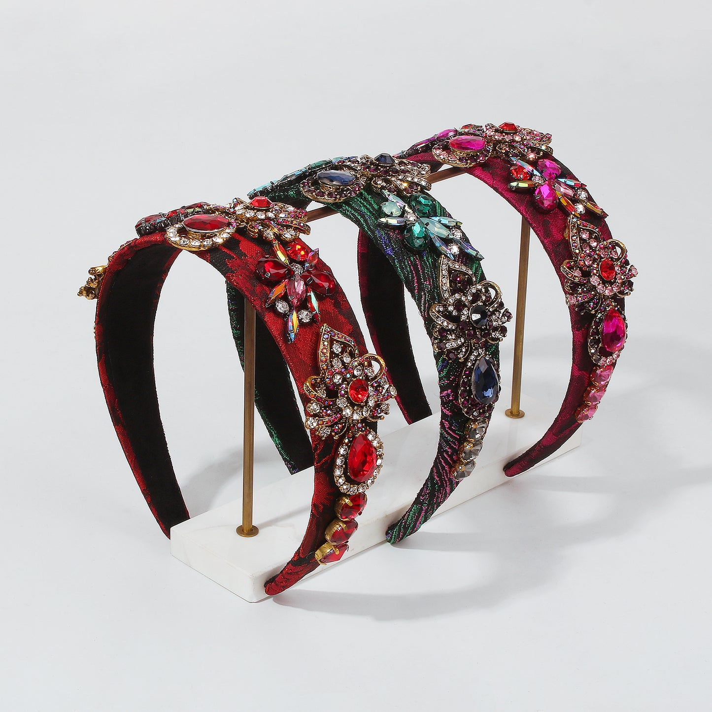 Luxurious Embroidery Flowers Bejeweled Rhinestone Headband medyjewelry