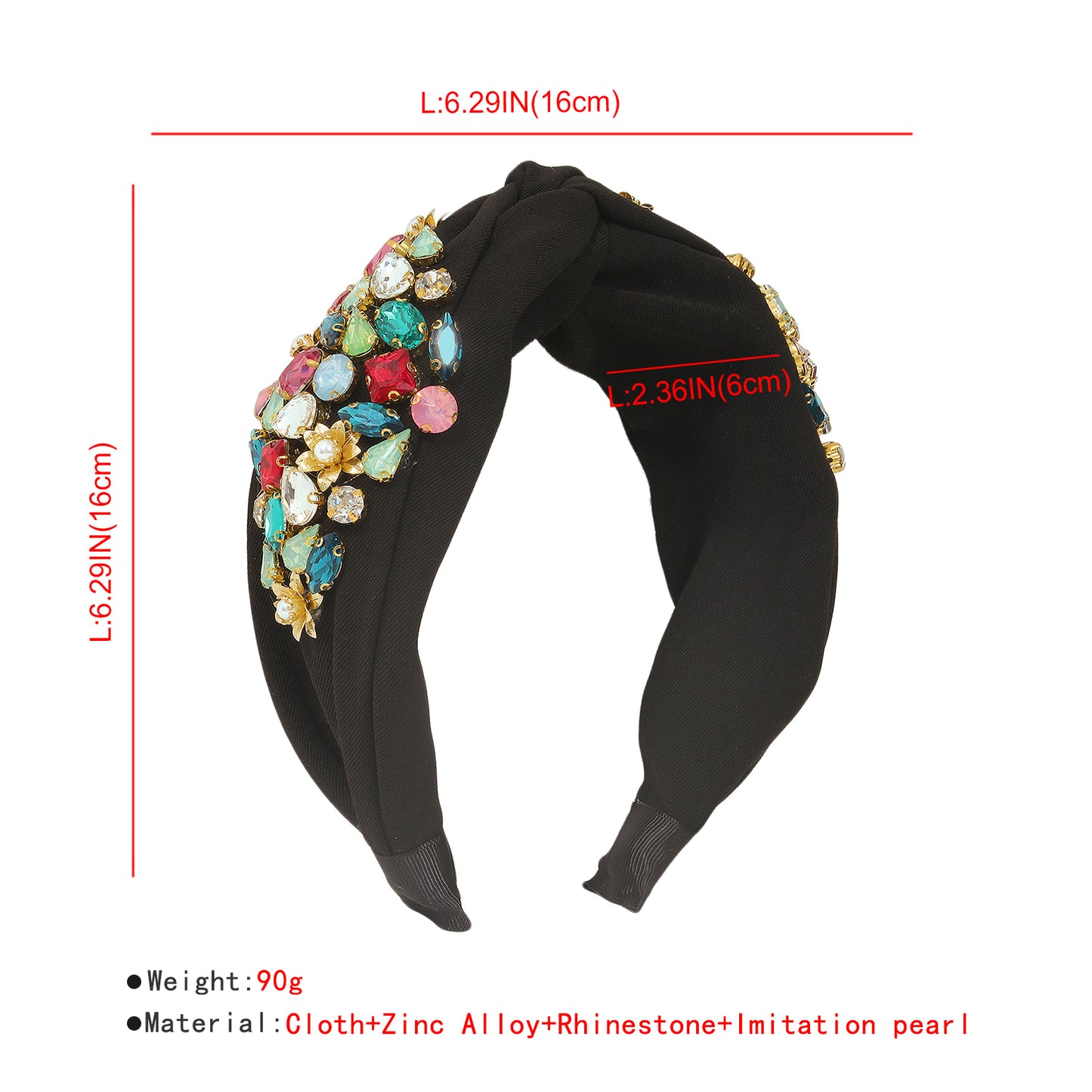 Full Rhinestone Top Knotted Headbands medyjewelry
