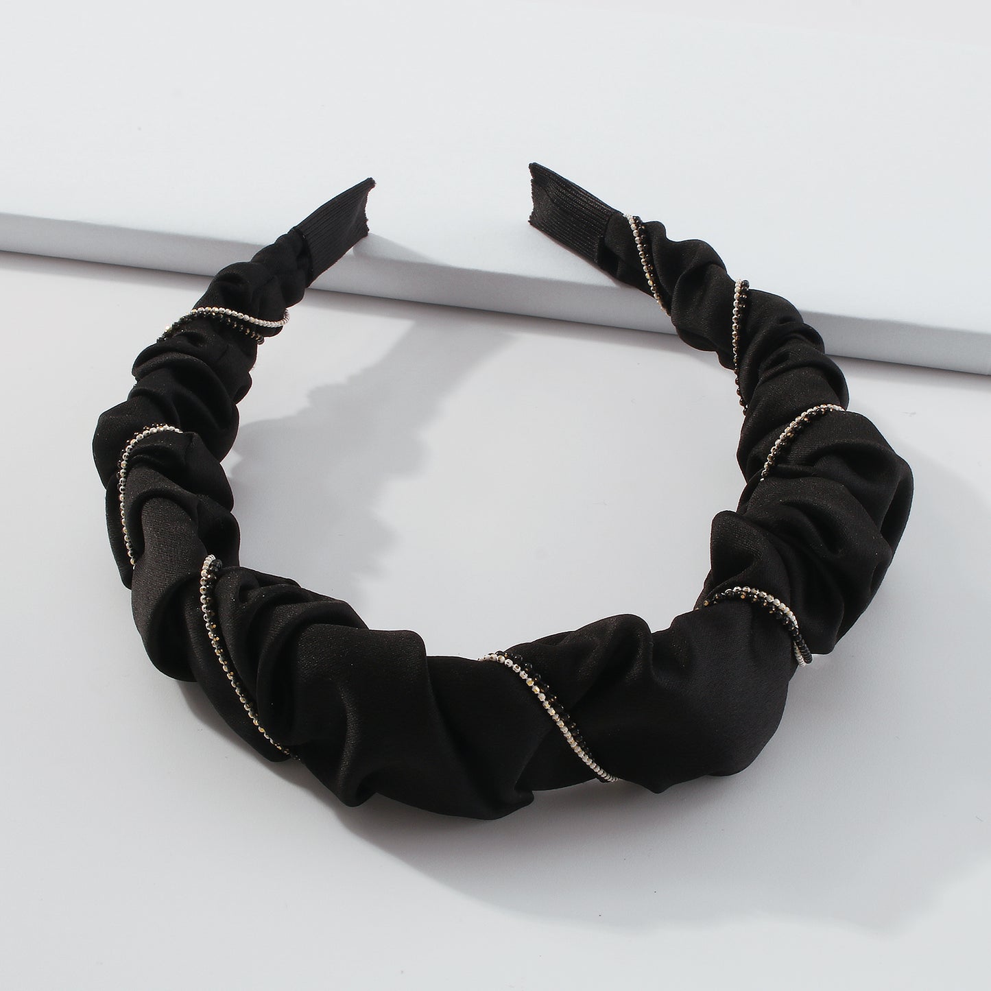Solid Color Pleated Headband For Women medyjewelry