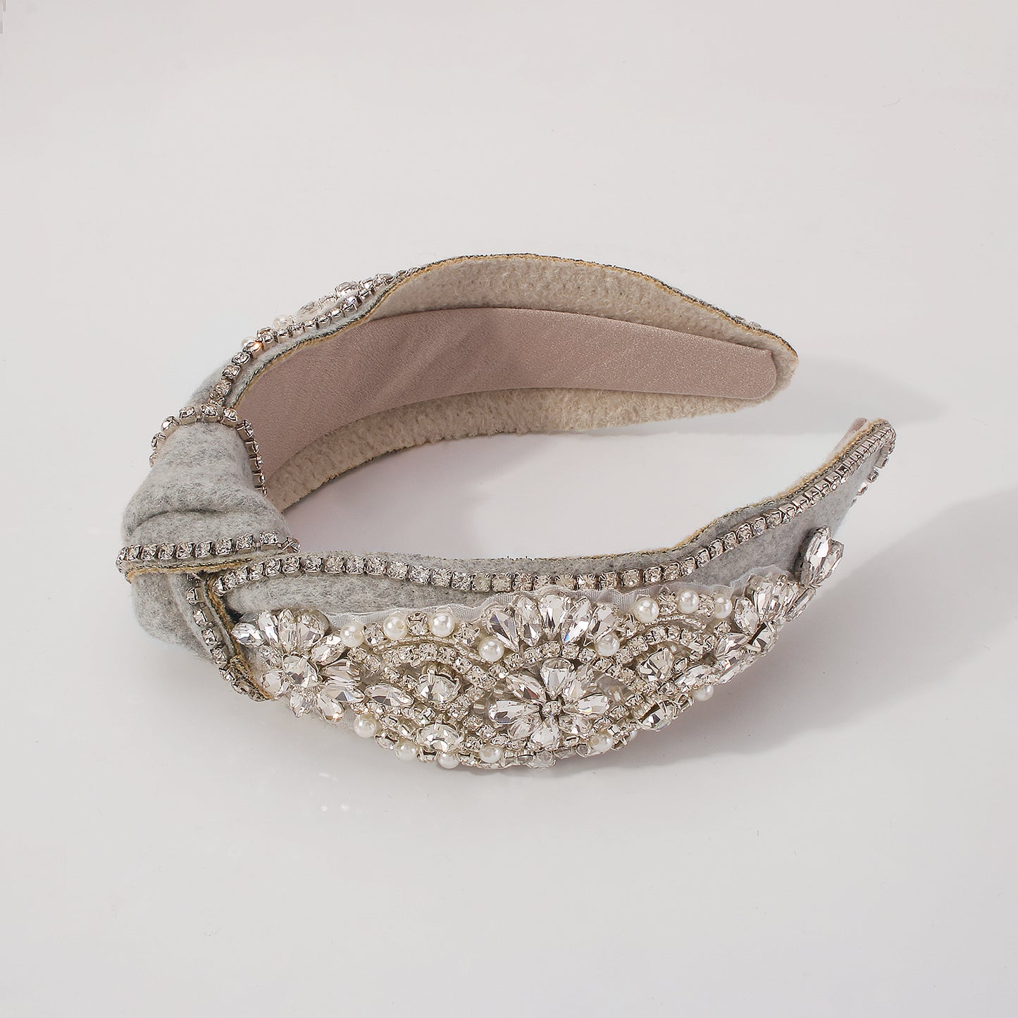 New Winter Felt Full Rhinestone Topknot Headband medyjewelry