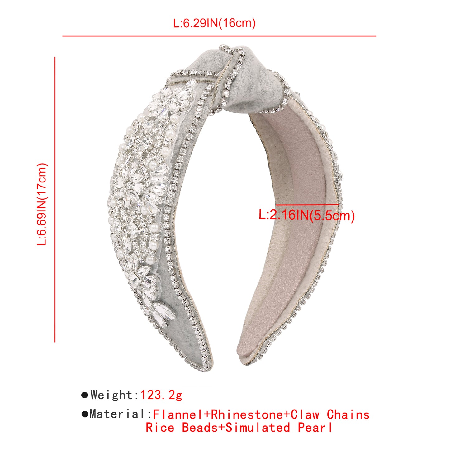 New Winter Felt Full Rhinestone Topknot Headband medyjewelry