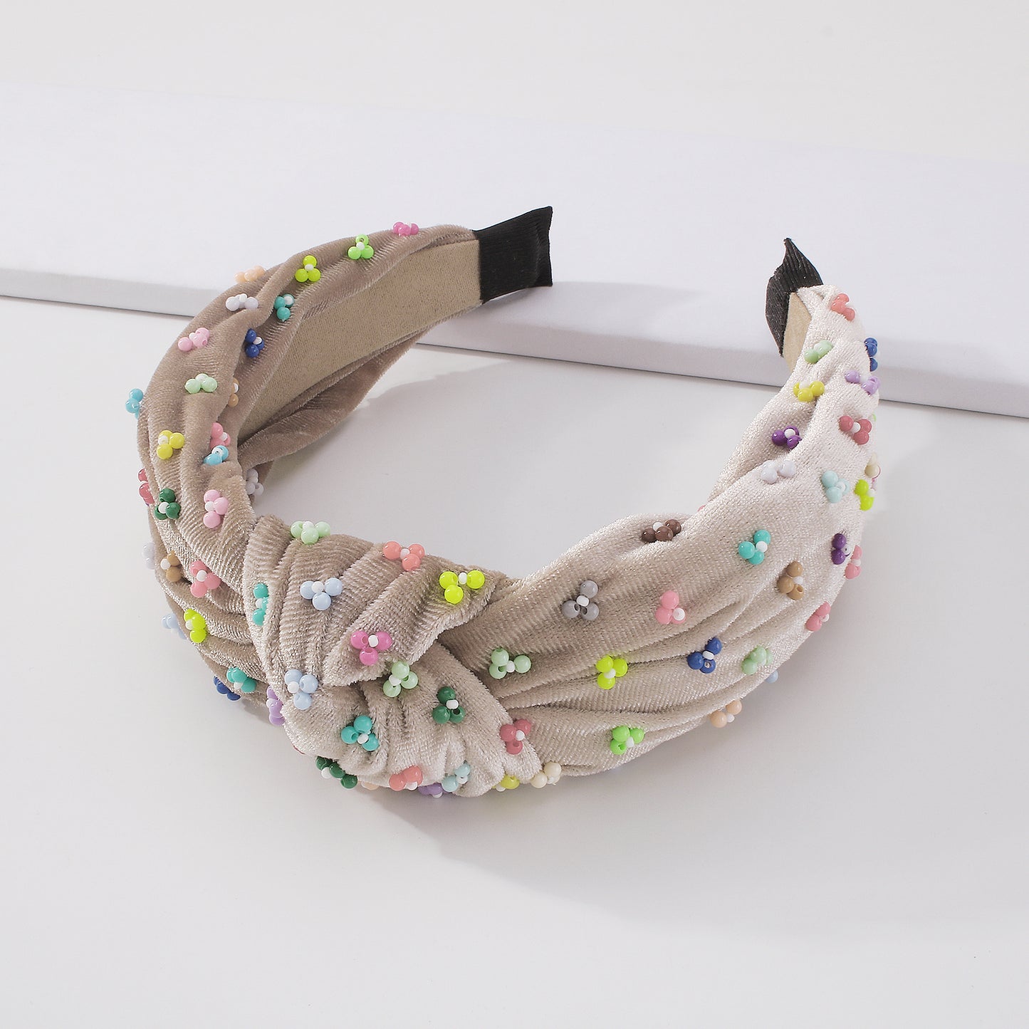 Handmade Colorful Beaded Solid Color Headband medyjewelry