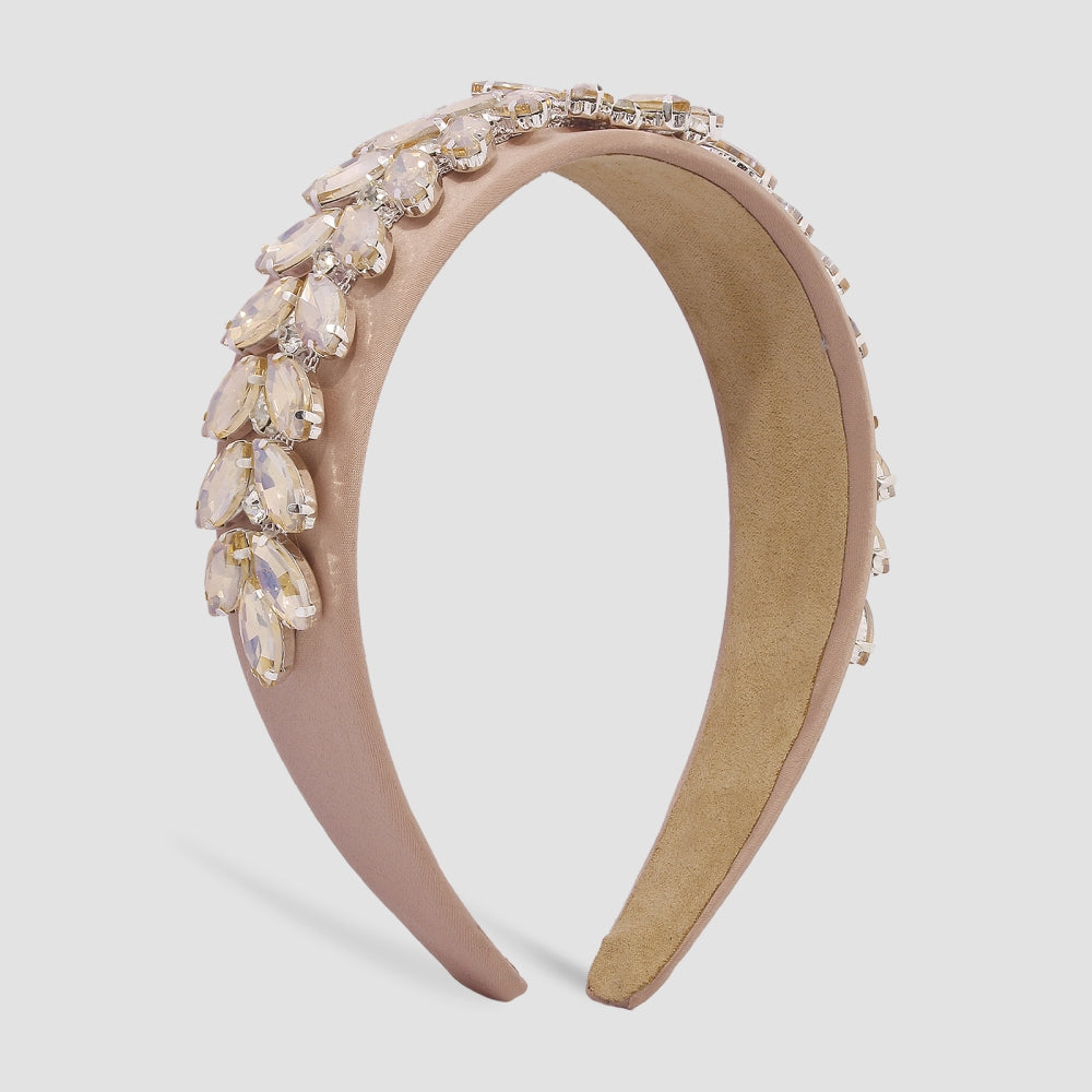 Baroque Sparkly Full Crystal leaf Headband medyjewelry