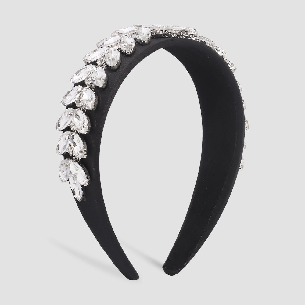 Baroque Sparkly Full Crystal leaf Headband medyjewelry