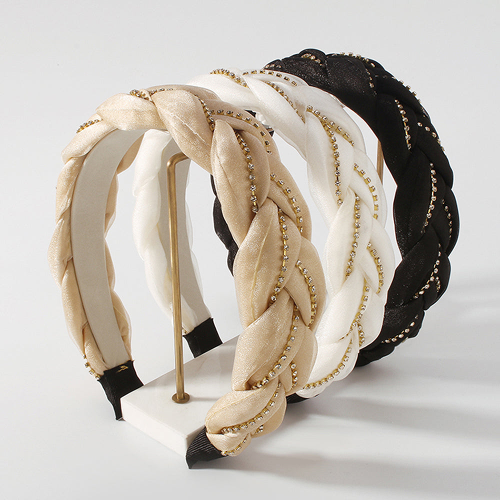 Handmade Chiffon Cross Rhinestone Headband medyjewelry