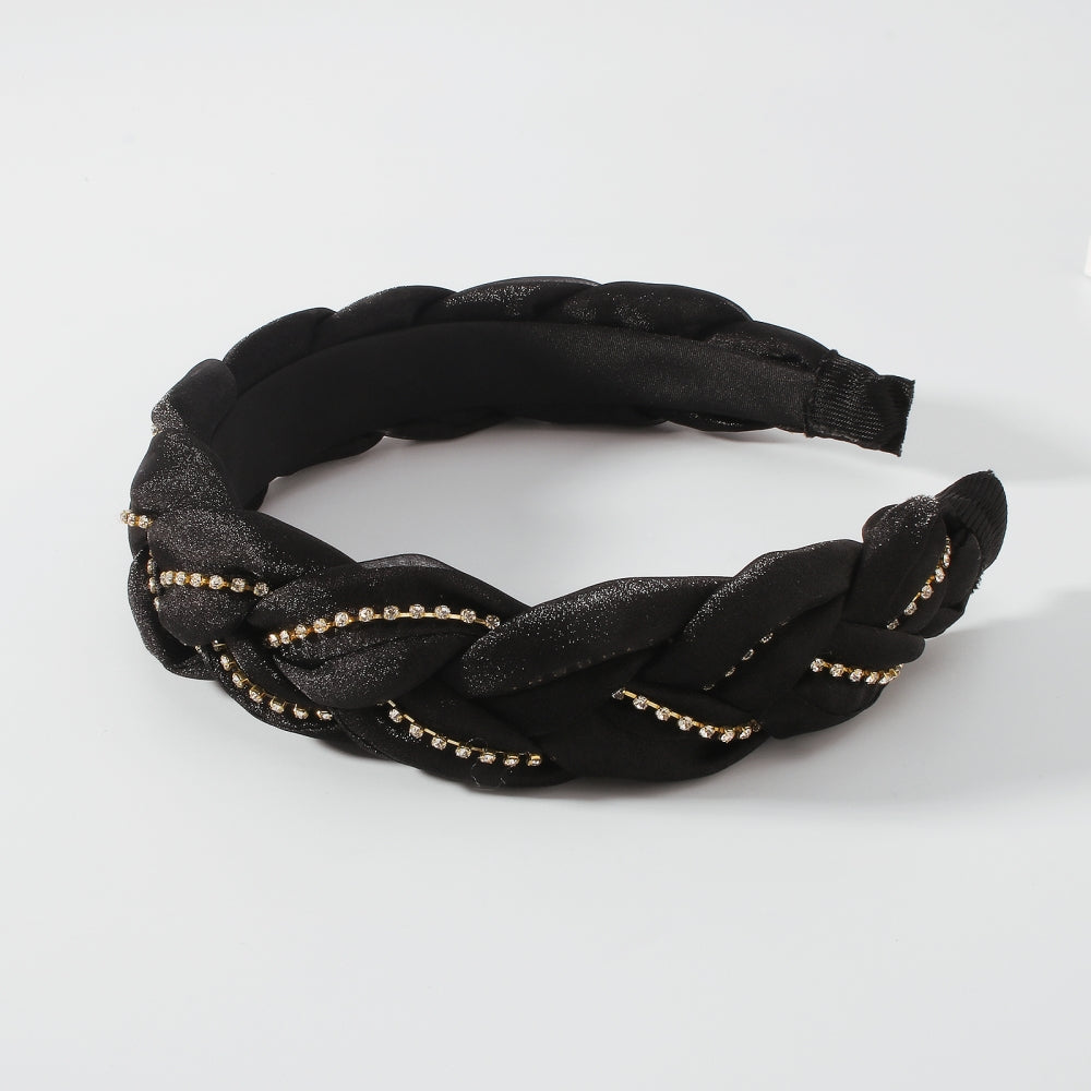 Handmade Chiffon Cross Rhinestone Headband medyjewelry